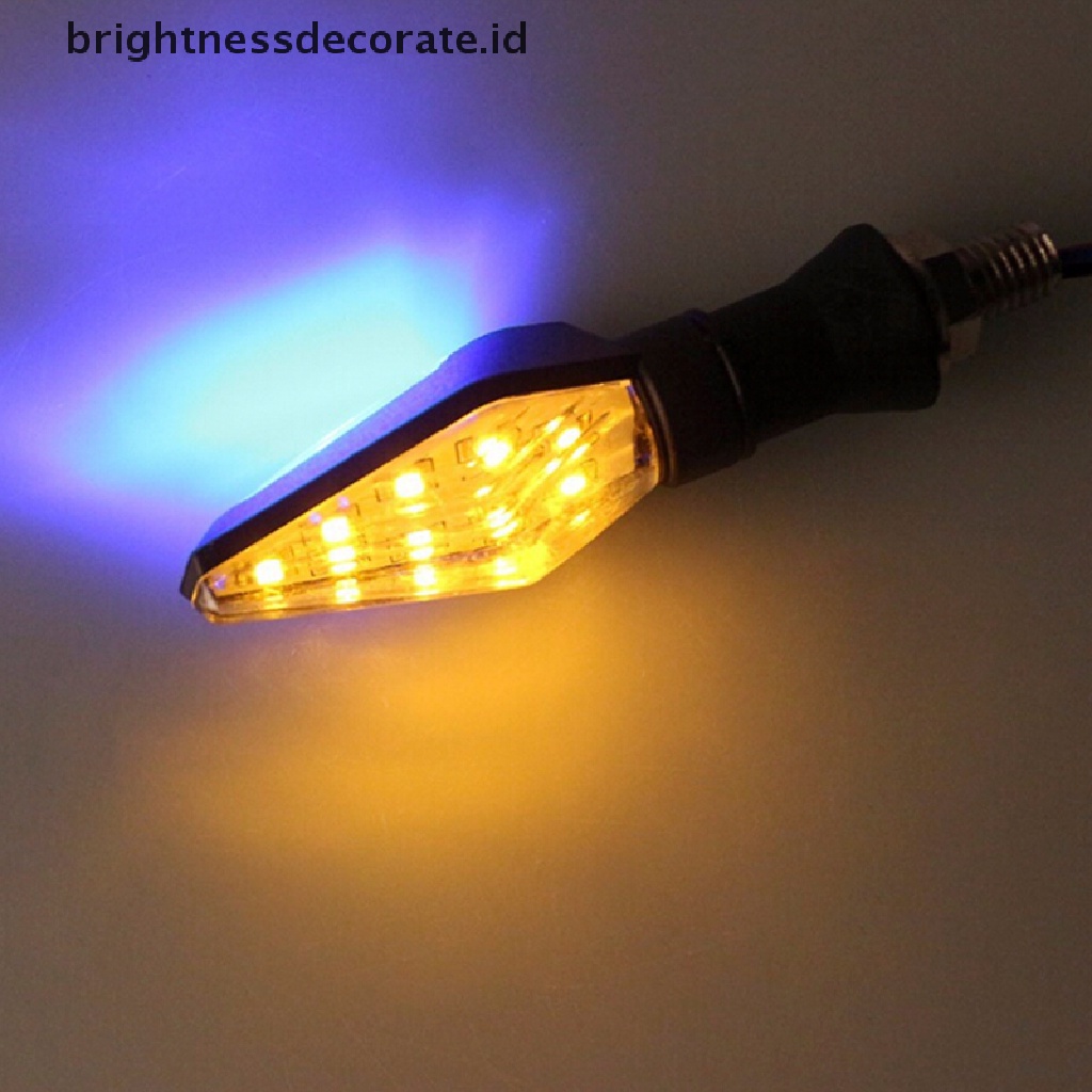 Lampu Indikator Sinyal Belok 12 Led Amber Biru Universal Untuk Sepeda Motor