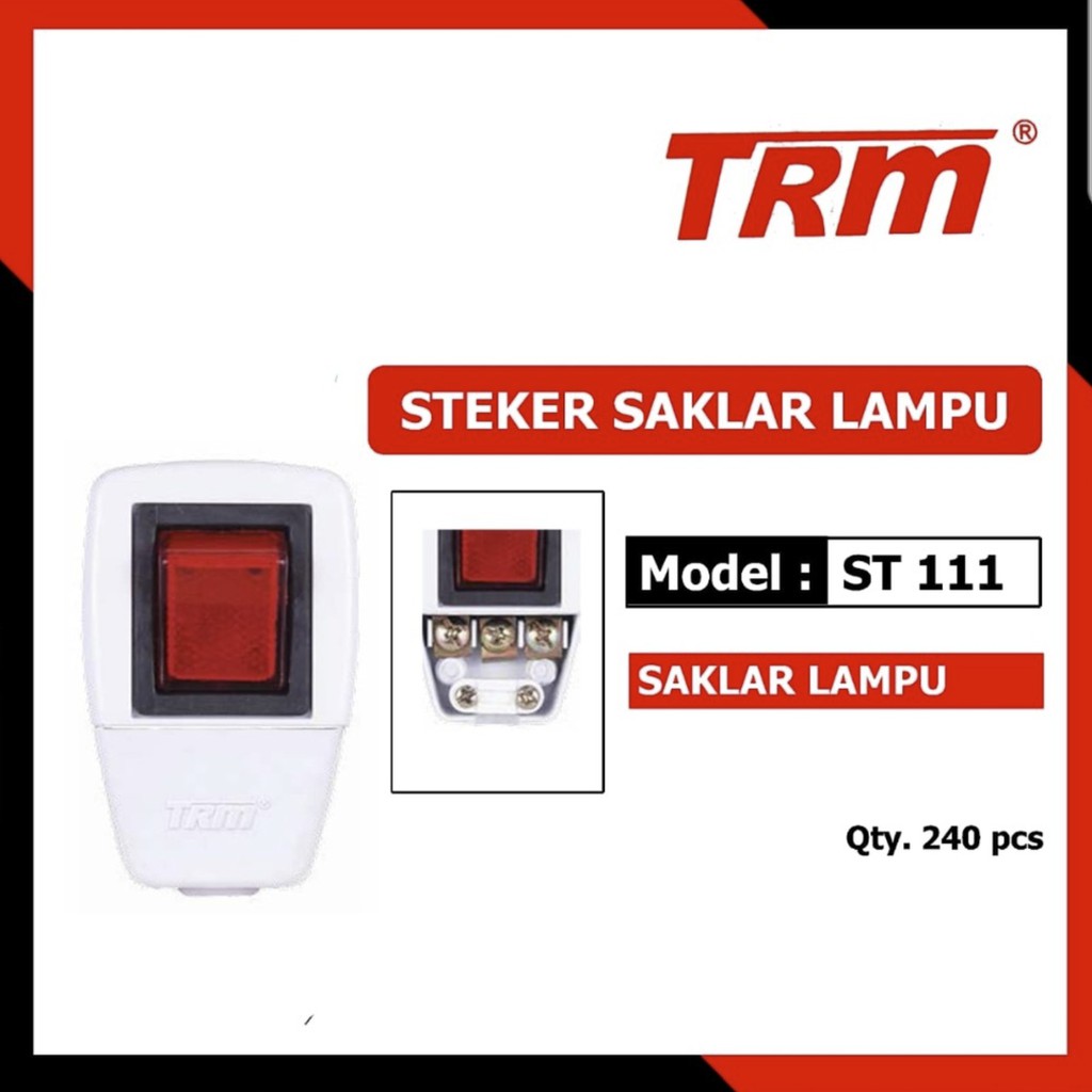 @12 Pcs (1 Kotak) TRM ST-111 Steker Arde Saklar Switch Lampu / Colokan Listrik