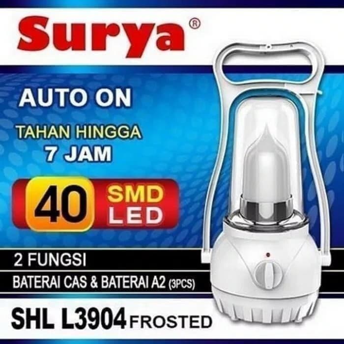 SURYA SHL L3904 Frosted Lampu Emergency Lamp Rechargeable