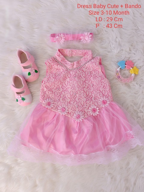 PROMO!!!! DRESS + BANDO BABY 0-6MONTH