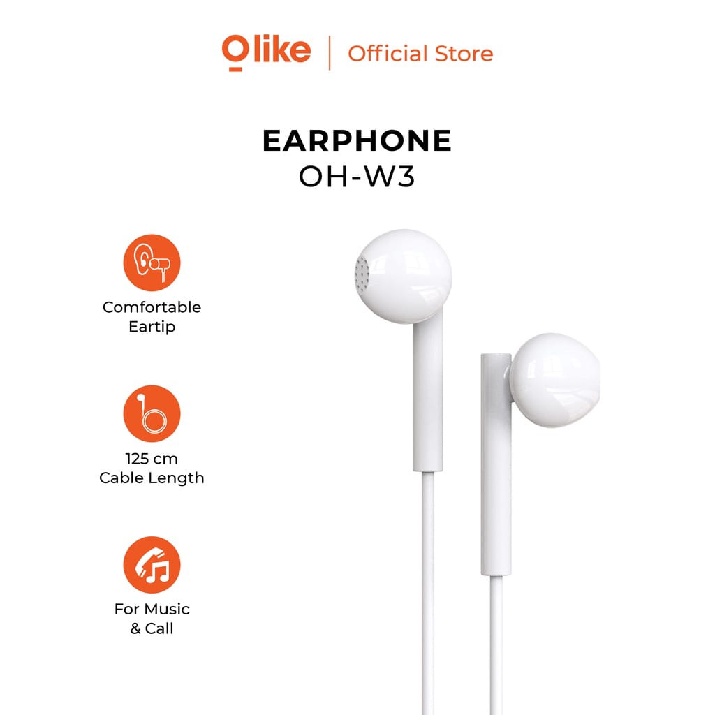 Earphone Headset O-LIKE OH-W3 Handsfree Cable Length 125 cm Hansfree OLIKE OH W3