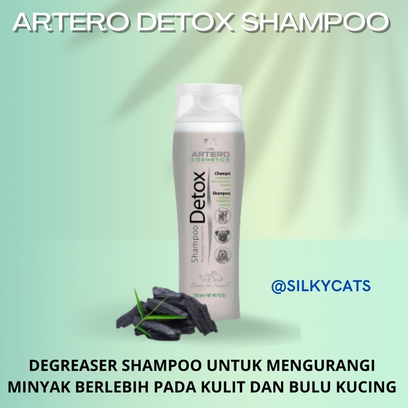 Artero detox shampoo 250ML . Shampoo degreaser penghilang minyak u/ kucing &amp; anjing