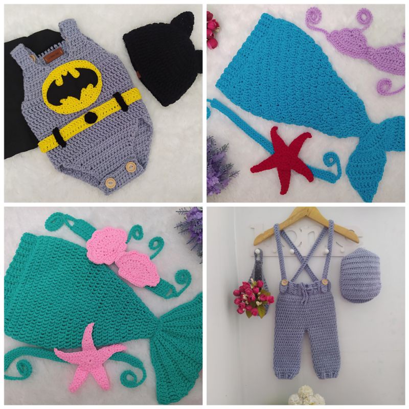 Baby set baju kostum rajut bayi photoshoot costume