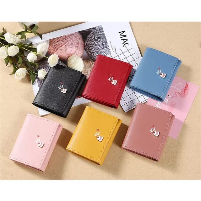 DOMPET LIPAT WANITA DOMPET PENDEK IMPORT DOMPET KARTU