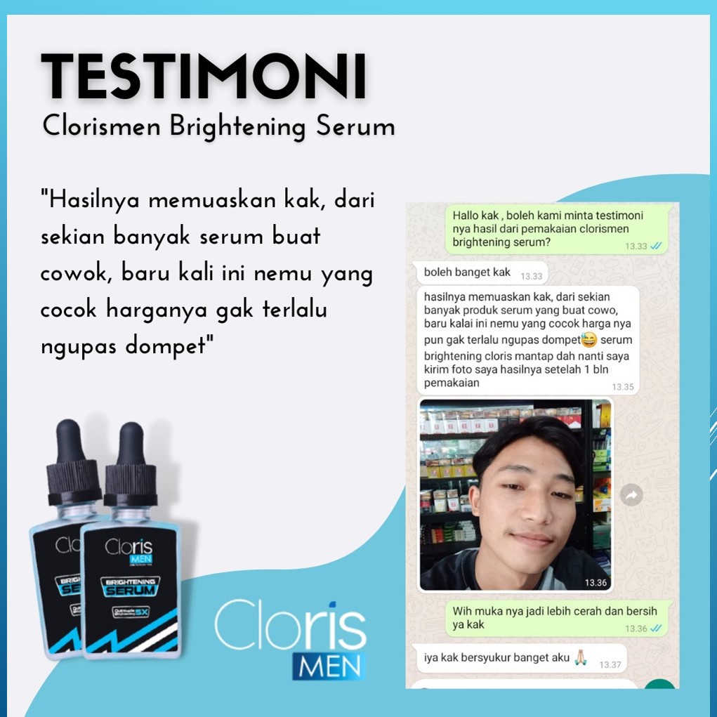 Clorismen Brightening Serum Flek Hitam Wajah Pria Pemutih Muka Cowok Penyamar Noda Hitam Flek Kulit Wajah