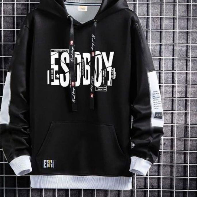Jaket Sweater Hoodie Pria Esoboy Size M-L-XL || Hoodie Pria ESDBOY Sweater Hitam Putih Abu Maroon Bi