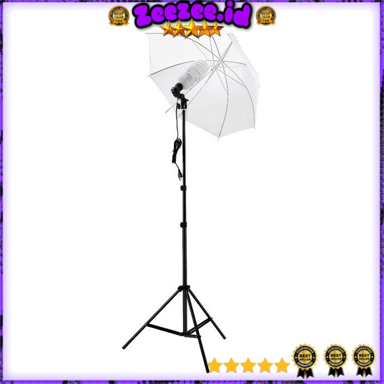 Tripod + Payung Soft Umbrella Fotografi Studio 84cm + Bohlam 45W - P90L - Black