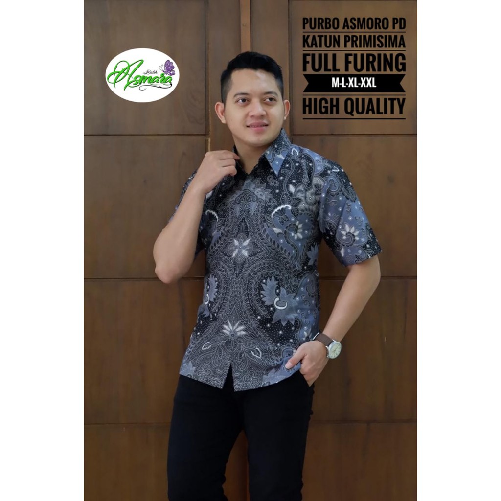 PURBO ASMORO ASMARA BATIKSOLOAMANAH KEMEJA BAJU BATIK PRIA SOLO LENGAN PENDEK PANJANG LAPIS FURING ATASAN BATIK PREMIUM MODERN KATUN HALUS BRAMANTYO SEMBODO COKLAT PARANG KUPU MURAI HITAM CIUNG WANARA CEMPAKA MERAH PARANG GRAY PARI AJI PARANG BROWN NAGA