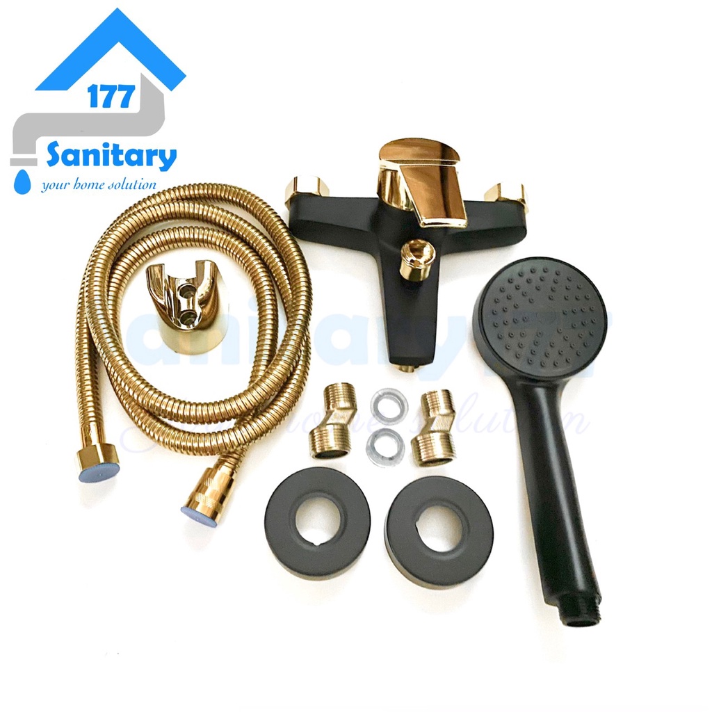 Kran Panas dingin Bathtub Gold Black 9020-keran mixer kombinasi antik elite stainless kuning HITAM kran bakip kamar mandi bathroom faucet