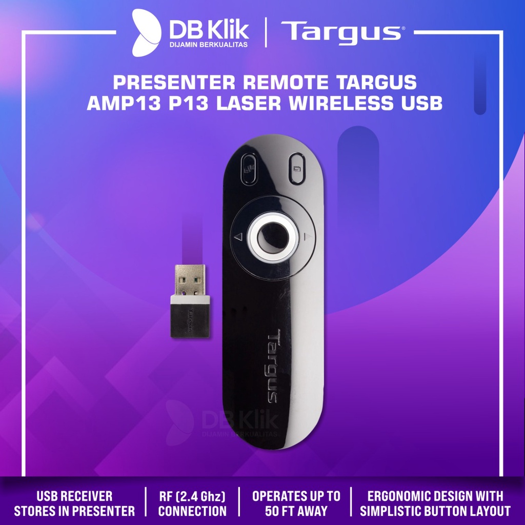 Presenter Remote Targus AMP13 P13 Laser Wireless USB - Targus AMP13AP