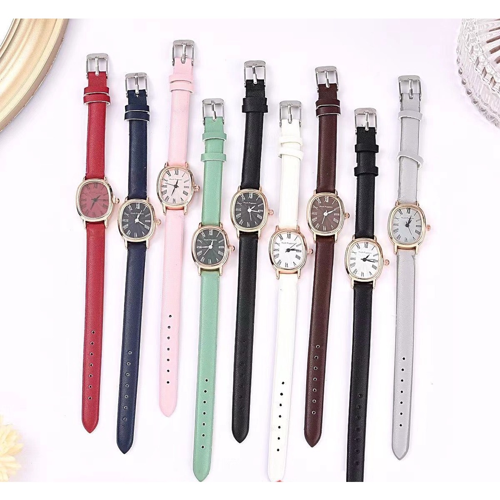 BAJ Jam Tangan Quartz Strap PU Analog Casual Gaya Retro Wanita Persegi Watch Korean Fashion Persegi Kecil RM039