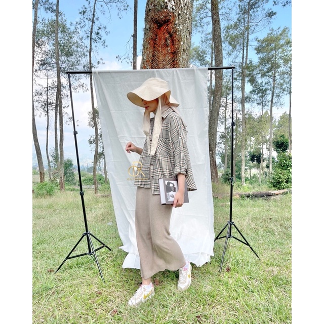 ANNA SHIRT / KEMEJA TARTAN WANITA-OLIVE