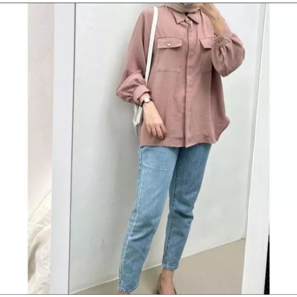 KANAYA SHIRT CRINKLE M/L/XL /KEMEJA TERBARU/atasan viral/blouse korea/korean style/atasan terbaru/size lengkap