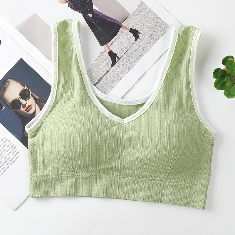 MOGYMOGY BRA526 Bra Tanpa Kawat Pakaian Dalam Wanita Miniset Sportbra Gym Bra Olahraga Push Up