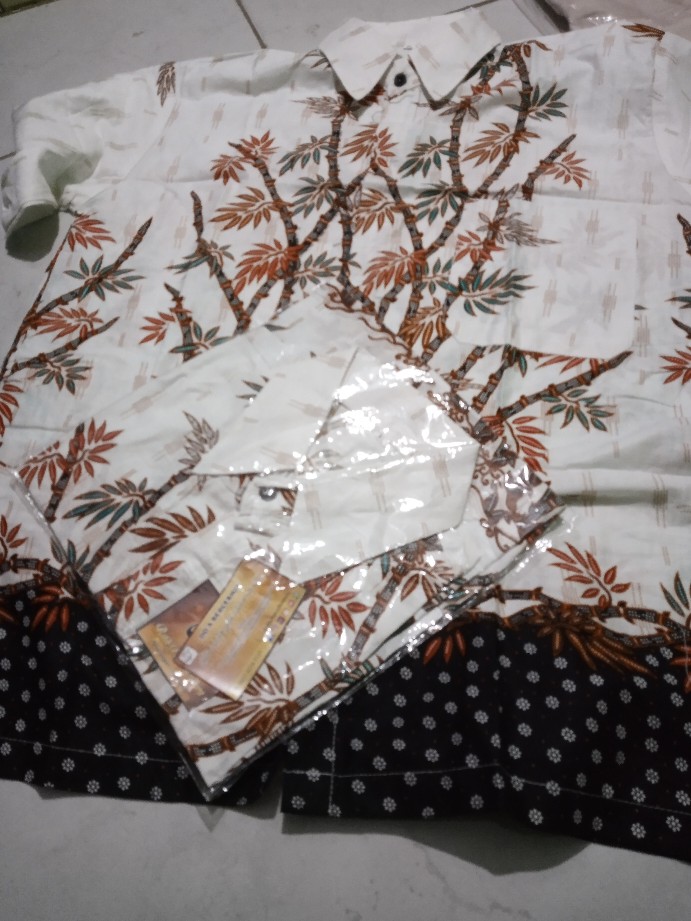 Batik Lengan Pendek Putih Putra Pantura Ipnu Ippnu Pekalongan