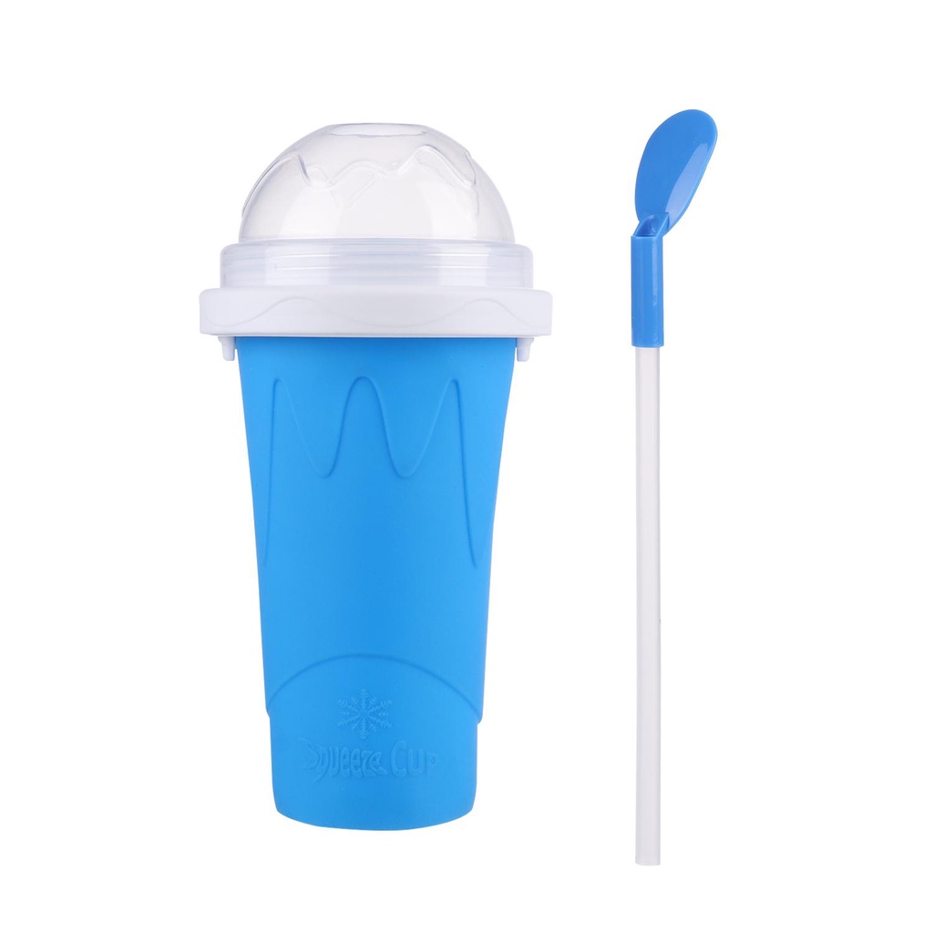 Solighter 1Pcs Slushy Cup DIY Milk Shake Kid Squeeze Cup Musim Panas Es Cepat Beku Magic Silicone Cup