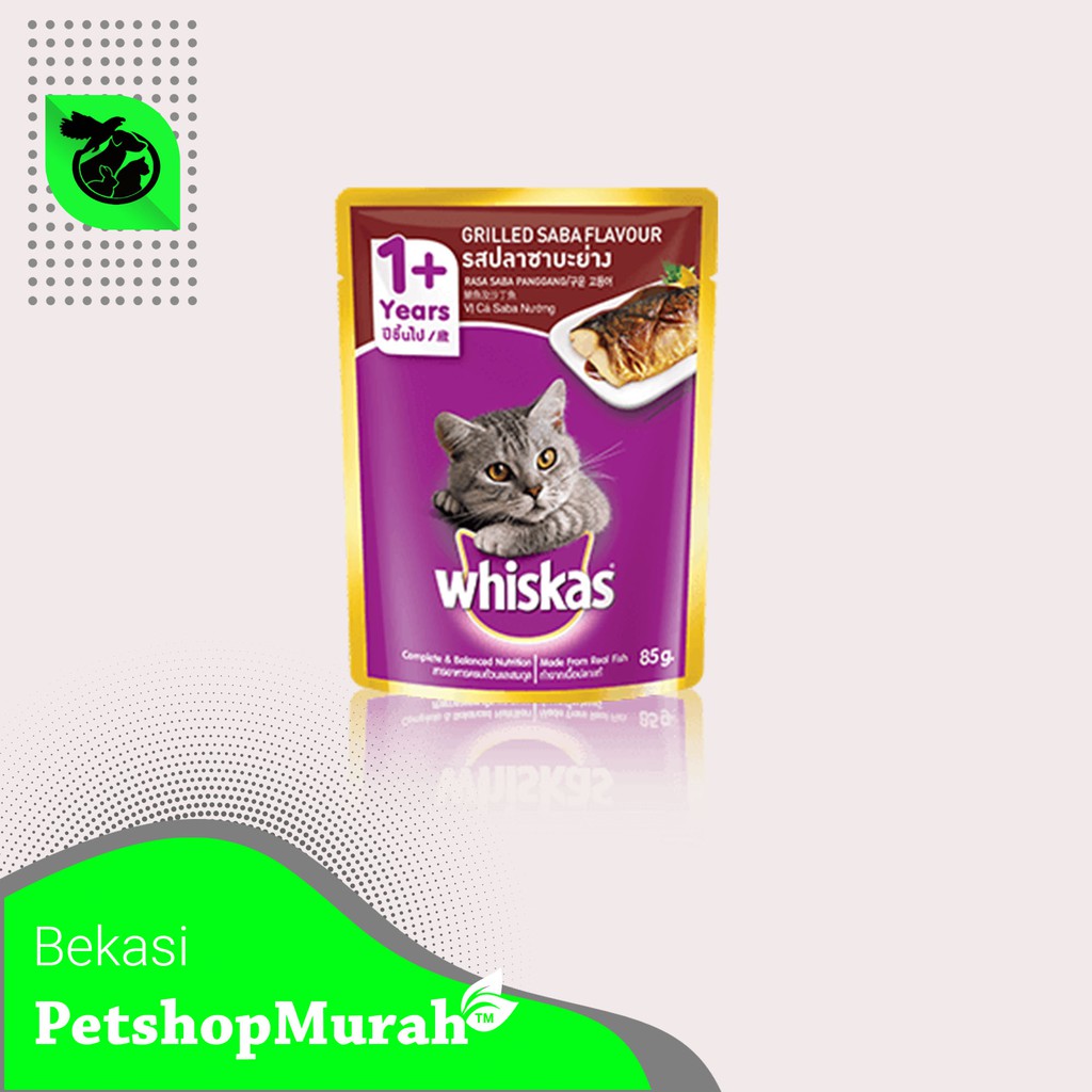 Makanan Kucing Whiskas Sachet Dewasa Pouch Adult 85Gram basah wetfood wiskas