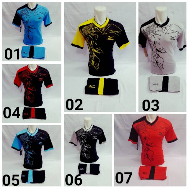 Baju olahraga setelan MIZUNO Pecahan Kaca kaos volly Baju olahraga setelan MIZUNO Pecahan Kaca kaos volly