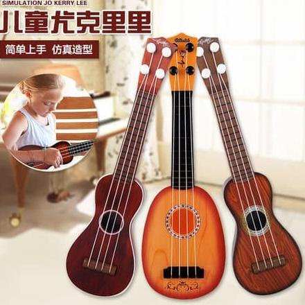 UKULELE GITAR MAINAN GAMBAR BUAH-BUAHAN - GITAR UKULELE MAINAN - BROWN