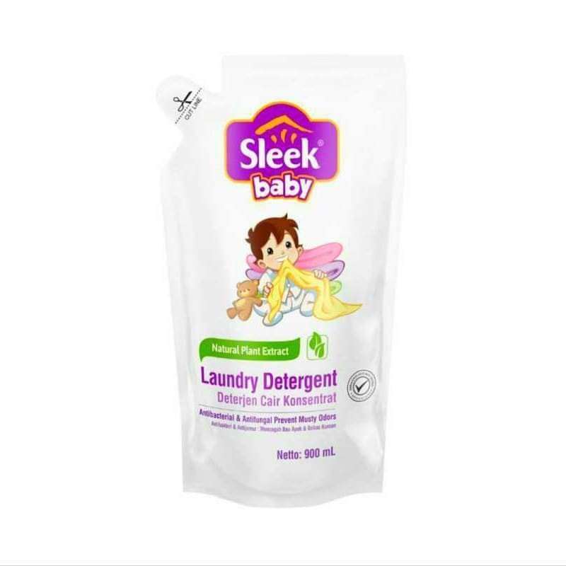 Sleek Baby Laundry Detergent Liquid Pouch 900ml - Deterjen Bayi Cair