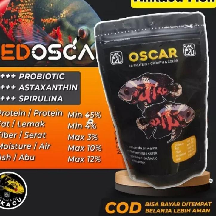 ♖ pelet ikan oscar tiger albino batik 100gr | alikacu fish | pakan ikan | makanan ikan predator | ik