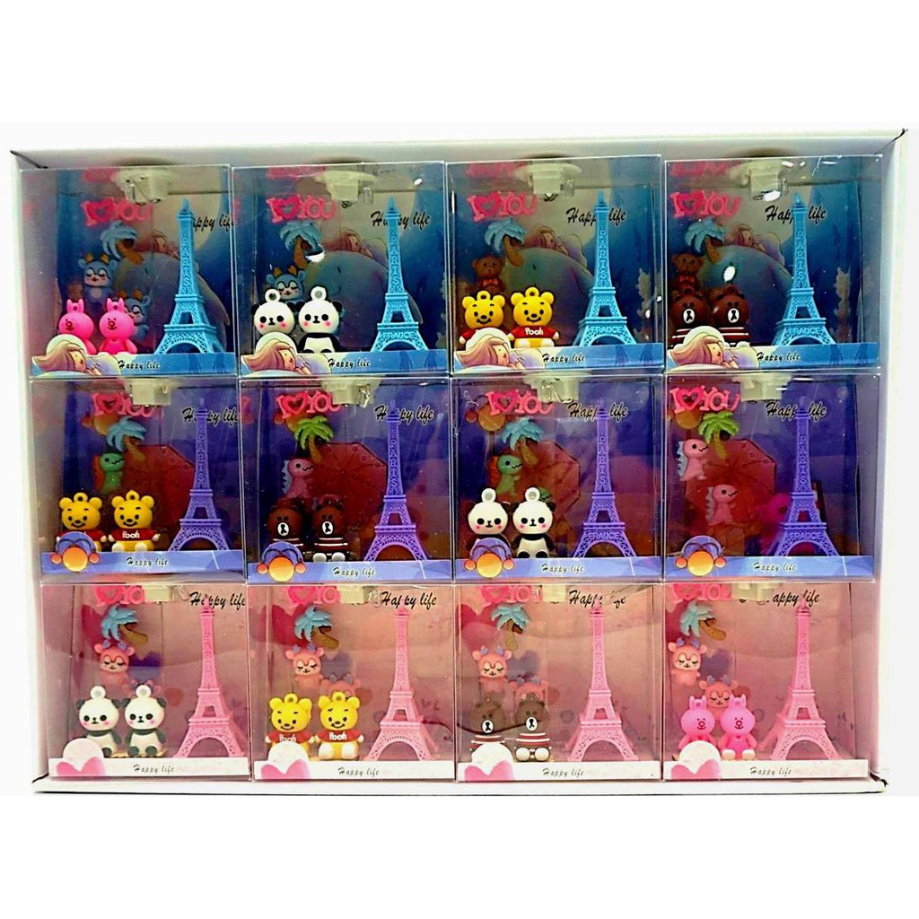 Ornamen Pajangan Hiasan Berkarakter Boneka Mini Menara Eiffel Lucu Warna Warni