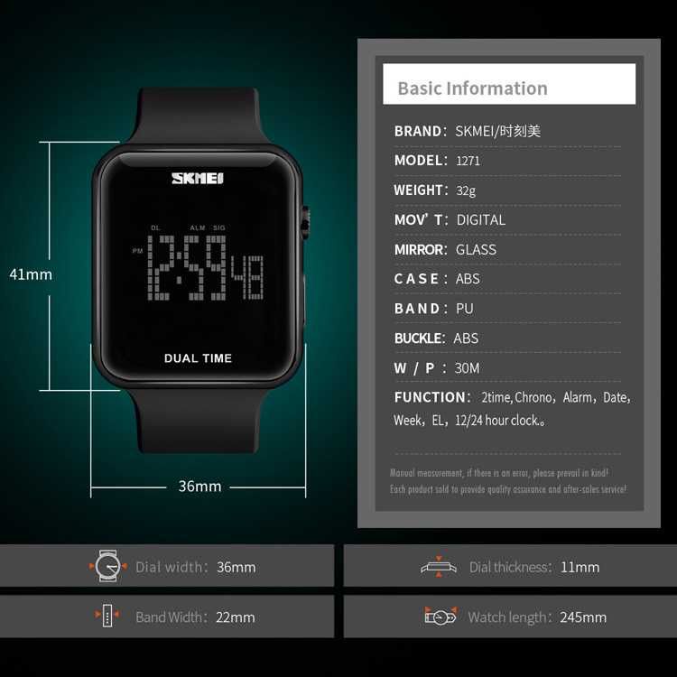 Jam Tangan Digital Pria Wanita Sport Rubber Strap Jam Tangan Dual Time Sport Waterproof