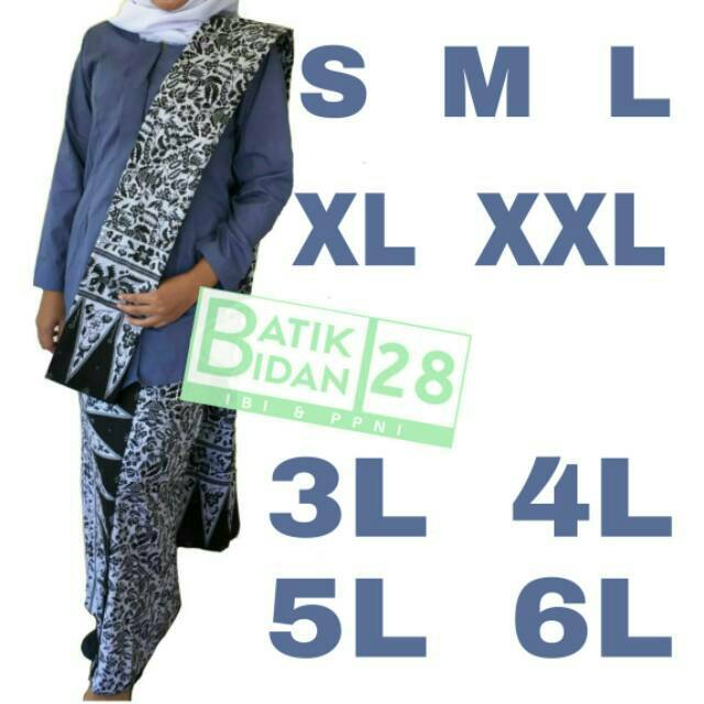 Baju IBI kebaya abu-abu dan navy