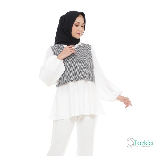 YUZU BLOUSE HITAM - ATASAN MUSLIMAH WANITA