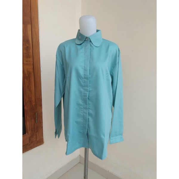 KEMEJA WANITA JUMBO XXL XXXL XXXXL CASUAL POLOS TOYOBO-Moss