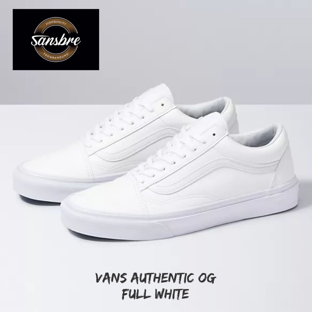 Jual Sepatu Vans Oldskool Full White Authantic Sepatu Sekolah Sepatu ...