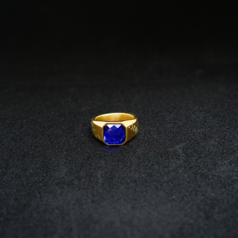 COD!! [Bayar di Tempat] Cincin Pria Super Keren Black Blue Red Green Onyx Asli