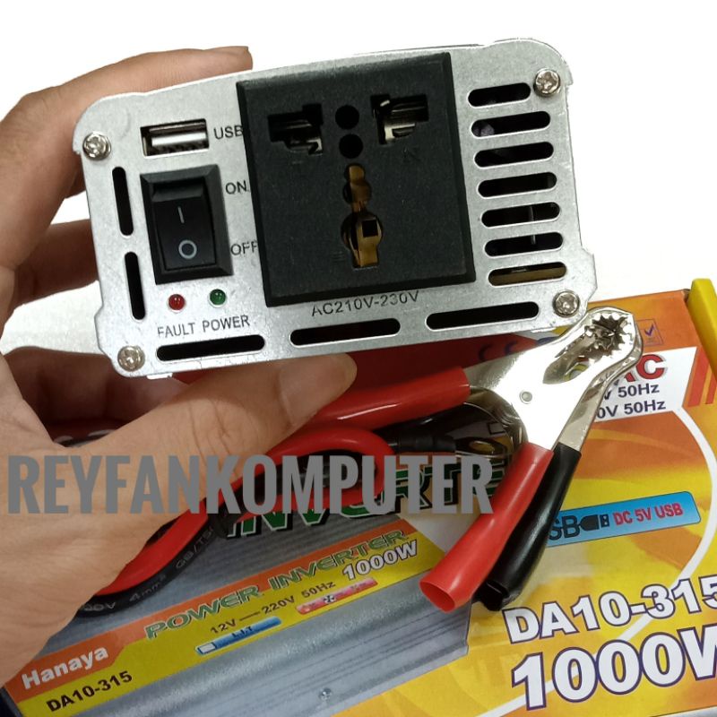 Power Inverter 1000W Inverter Hanaya 1000 Watt DC 12V to AC 220V Untuk Merubah Arus Listrik