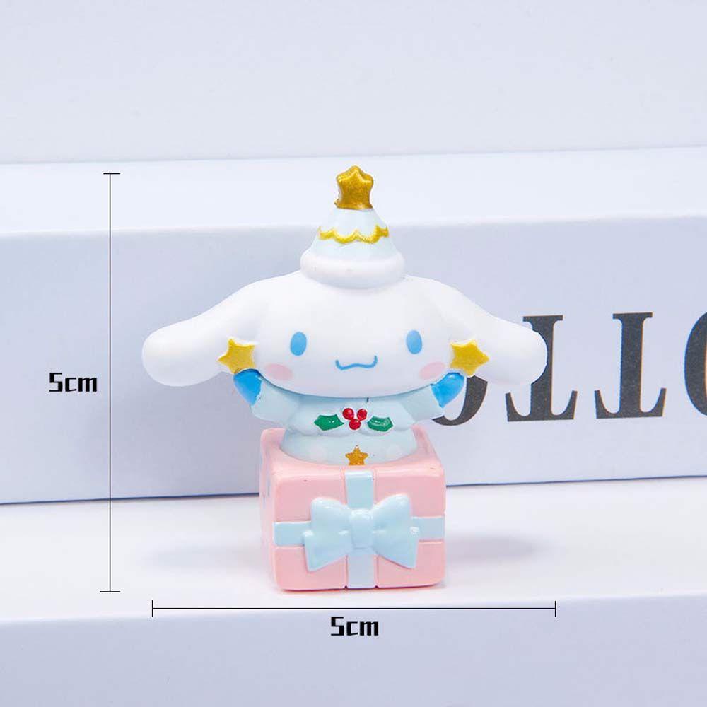 [Elegan] Kuromi Action Figurine 6pcs/set PVC Koleksi Model Kitty Cat KT Mainan Model Anime Cinnamon Dog My Melody