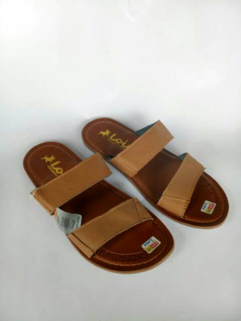 Promo 2pcs sandal kulit asli pria sendal kulit sapi asli murah flat selop slop japit baru keren