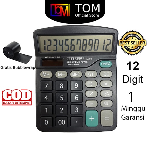 Kalkulator CITIZEN 12 Digit - Calculator Check Dual Two 2 Power Image 3