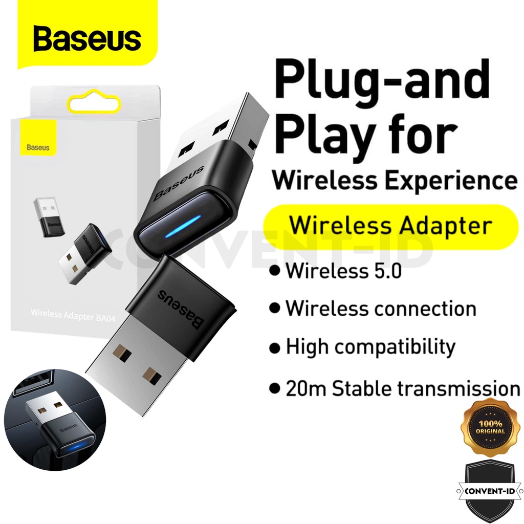 Jual Baseus BA04 Wireless Bluetooth 5.0 USB Dongle Adapter Receiver For
