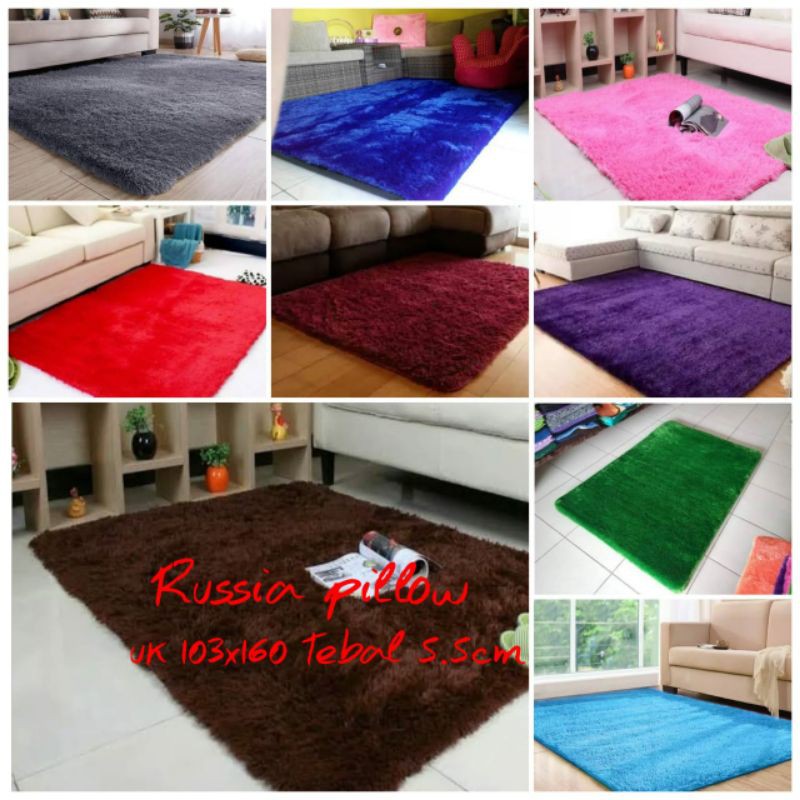 KARPET BULU rasfur ukuran 165x103 cm tebal 5.5cm