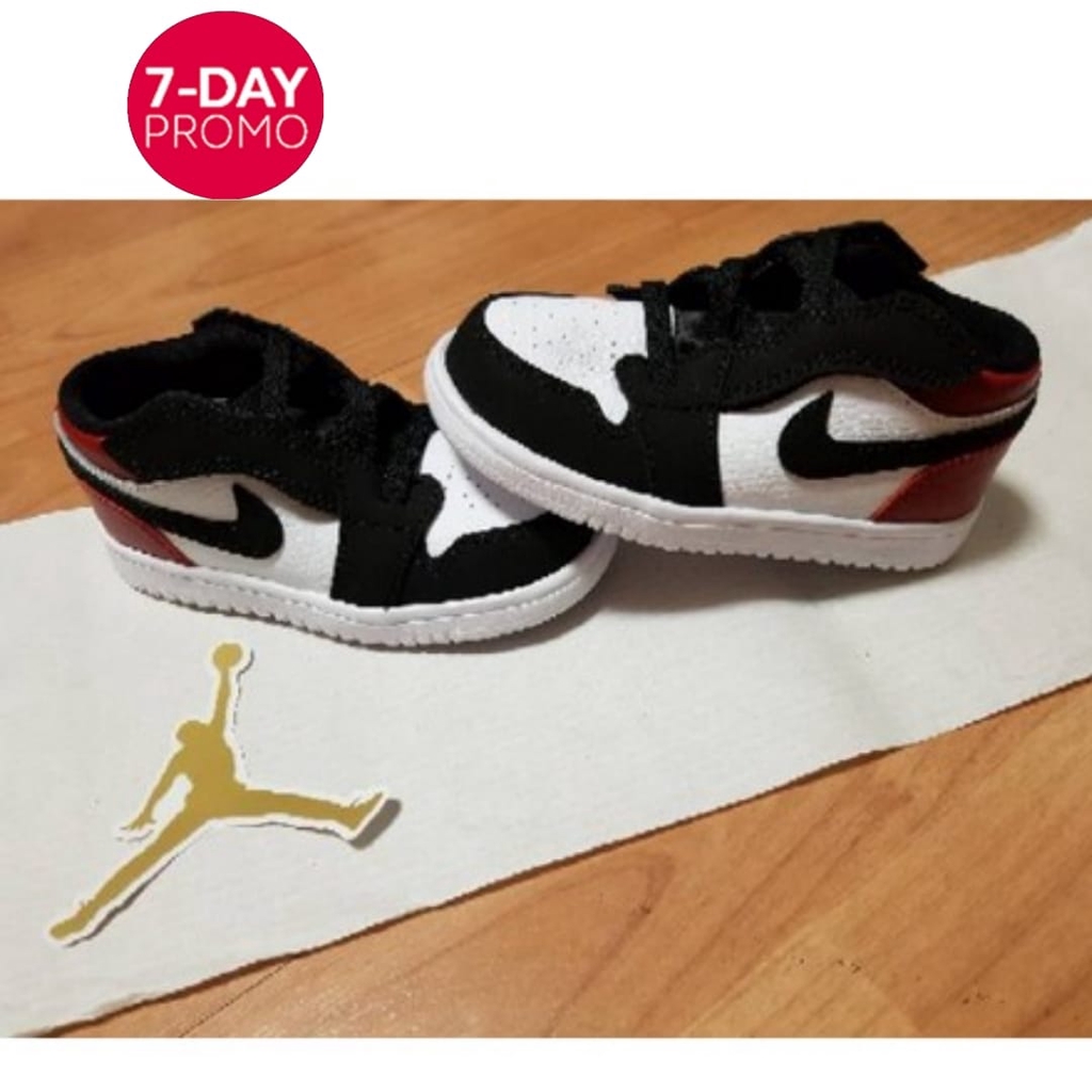 Brand New Air Jordan Retro 1 Low Black Toe / Jordan Retro 1 Pink Infants Toddler Kids Shoes