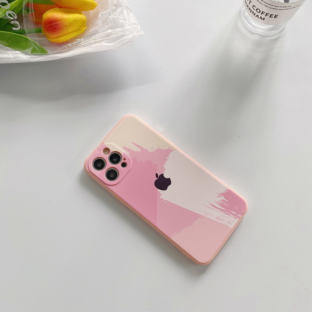 i.case_store ABSTRACK RED COLOR IPHONE CASE  IPHONE AESTHETIC TONE CASE CASING IPHONE 12 PRO MAX 11 PRO XS MAX XR 12 MINI 7+/8+ 7/8-BABY PINK