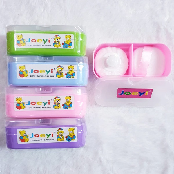 Tempat Bedak Bayi Joeyi 2in1 Double Puff Anti Pecah