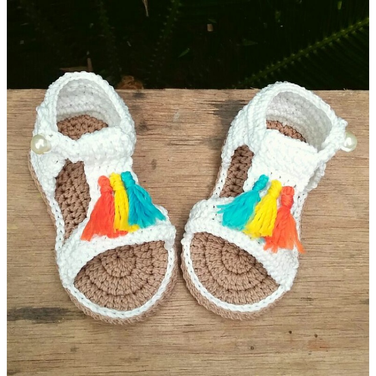 sepatu bayi 0 - 1 thn rajut sandal bayi rajut terbaru termurah