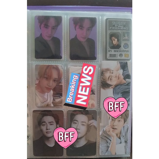 Official photocard pc exo kai dftf id card baekhyun suho loveshot pc flo xiumin suho