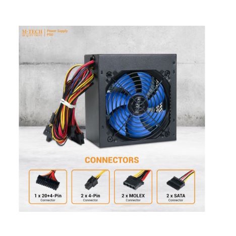 Power supply gaming m-tech 500 watt ATX 12cm fan p50 p-50 for computer - Psu Pc cpu 500w 120mm silent