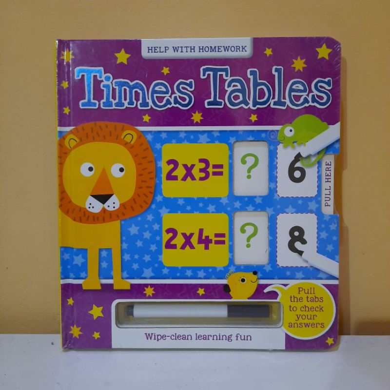 

Answer & Reveal Times Tables Wipe Clean Children Board Book Buku Anak Import