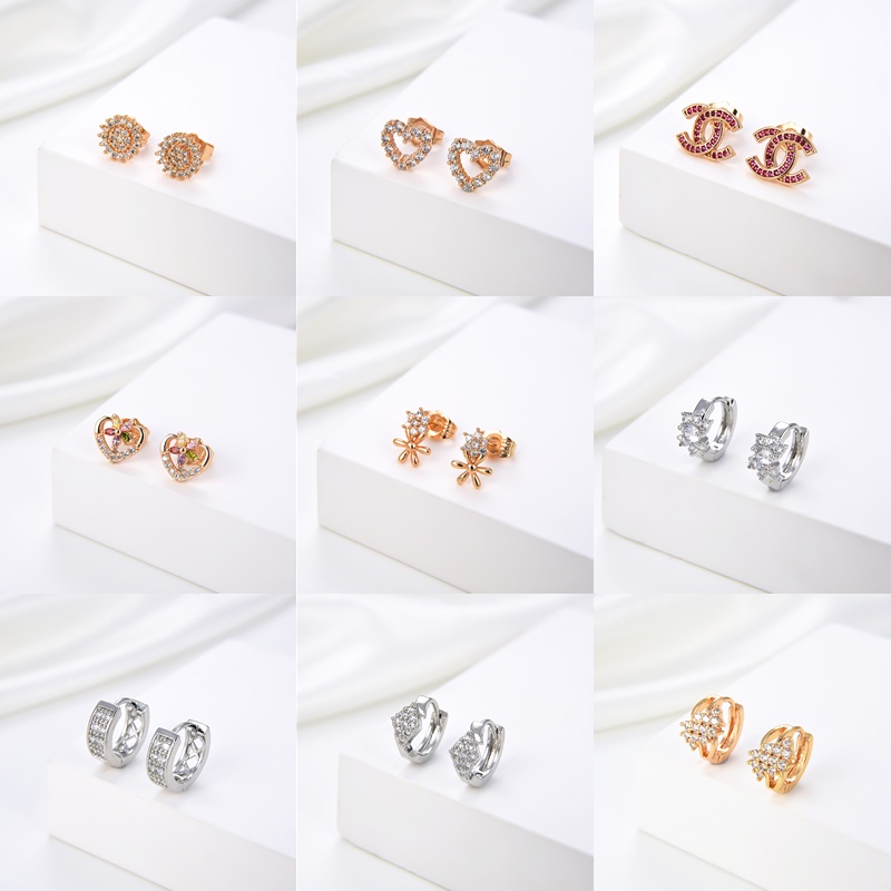 HYL JEWELRY Anting Titaniun emas batu bata titanium korea tusuk 52e