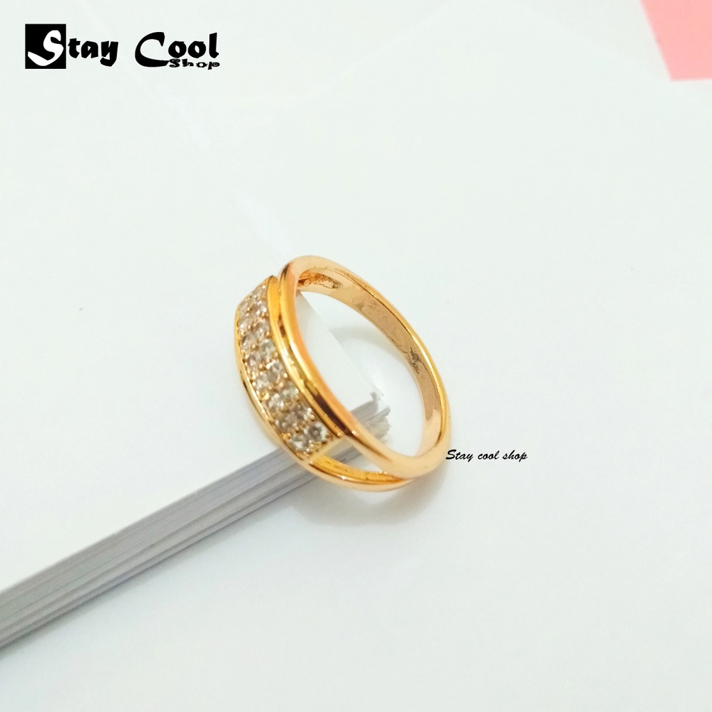 Cincin Wanita Xuping Titanium Emas Asli Gold Model Terbaru 2021 Wanita Korea Import - Warna Emas BIS