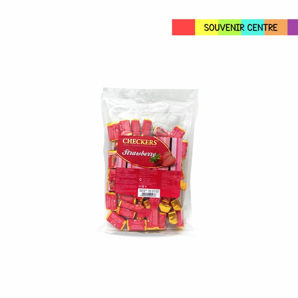 

CHECKERS MINI CHUNKY STRAWBERRY CHOCOLATE 400GR