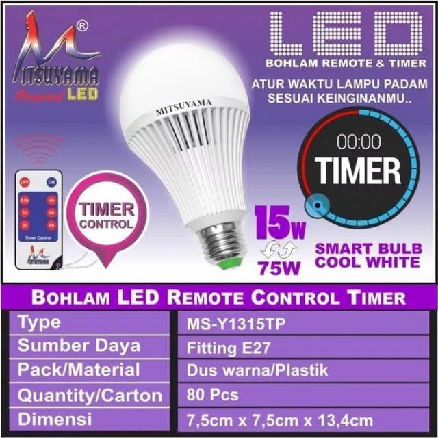 Bohlam LED Remote Control 15 Watt MITSUYAMA MS-Y1315TP