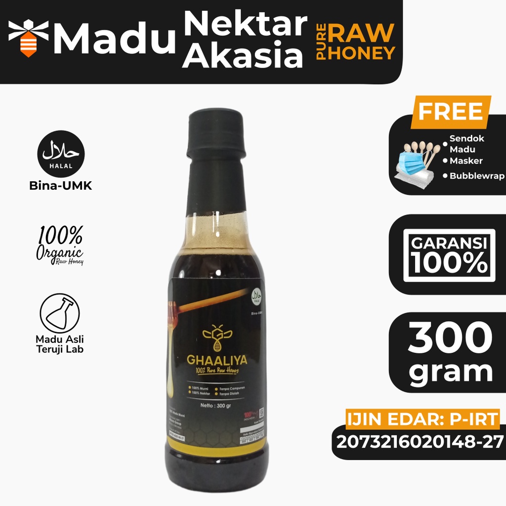 

Madu Nektar Akasia Carpa 300g Hitam Raw Honey Asli Murni Original Pure Organik Premium Bunga Nusantara Sumatera dari Sarang Lebah Apis Mellifera Enak Manis Alami Tanpa Campuran Garansi dan Halal Grade A Mentah Berkualitas Minuman Kesehatan Teruji Lab